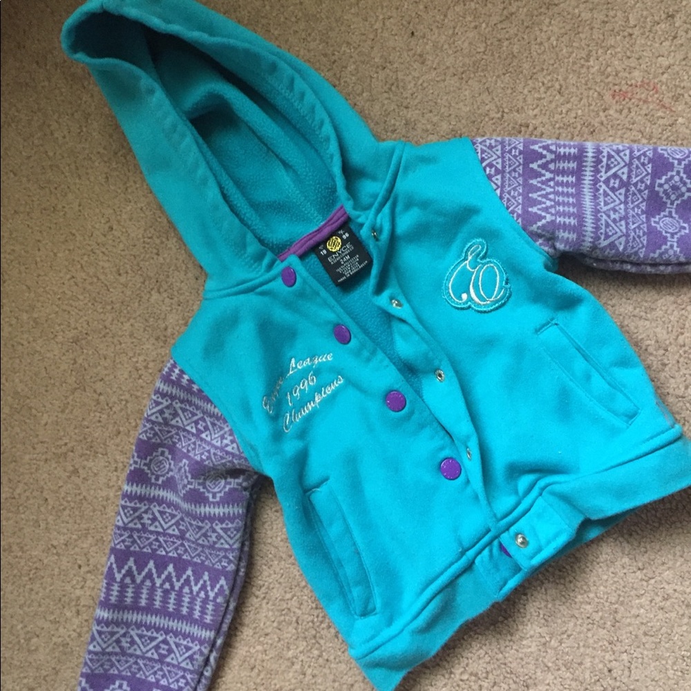 Enyce brand button up jacket with hood